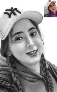 نقاشی چهره سیاه‌قلم از عکس شما