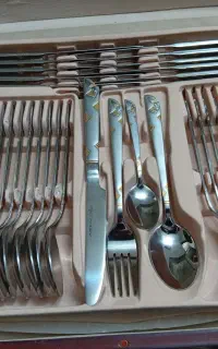 سرویس قاشق و چنگال آب طلا کاری