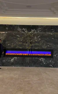 شومینه برقی در سنگ اسلب