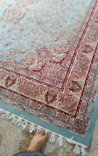 فرش فیروزه ای 700شونه نه متری