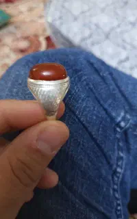 انگشتر عقیق با رکات قدیمی