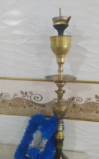 یک عدد قلیان برنجی هندی قدیمی وکاملا سالم وبزرگ