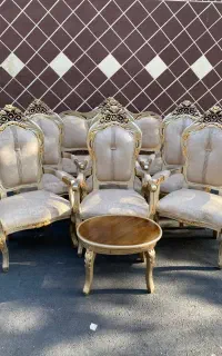 مبل استیل9نفره تاجدارکلاسیک مدل*(ماهلین)*