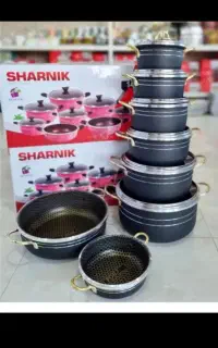 قابلمه۱۴ و۸ پارچه گرانیتی ،خوردکن۶ تیغه،کتری قوری