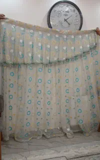 ۲عددپرده اتاق واشپزخونه وفرش کودک