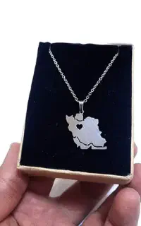گردنبند نقشه ایران استیل