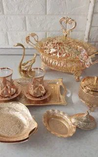 سرویس چای خوری طلایی شکیل
