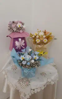 باکس گل های جاودان (شمع و گل خشک)