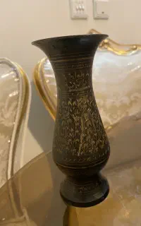 گلدان لب ساده 6 اینچ برنجی پاکستانی