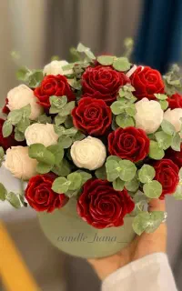 باکس گل شمع دست ساز