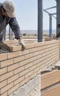 اکیپ حرفه ای جهت دیوارچینی با ضخامت ۳۵ با اجر سفال