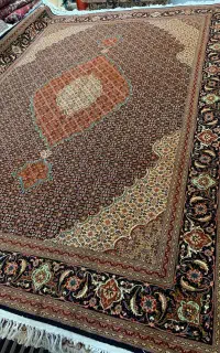 (فرش حق زاده)فرش تک۹متری ماهی۵۵رج مارالان