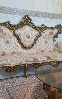مبل سلطنتی چوبی ۹نفره  اقساطی با جلومبلی درحدنو