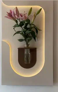 تابلو دکوراتیو نوری به همراه گلدان