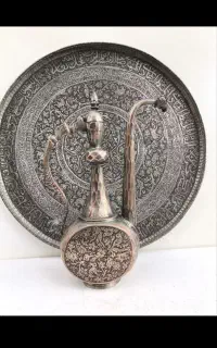 سینی وافتابه قلم کاری شده عطیقه