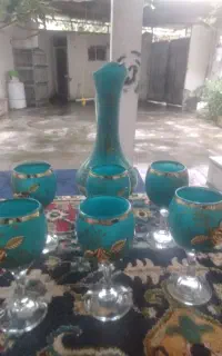 پارچ و لیوان لاجوردی دکوری
