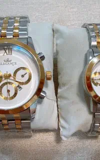 ساعت ELEGANCE ست دورنگ سیلور طلایی صفحه سفید