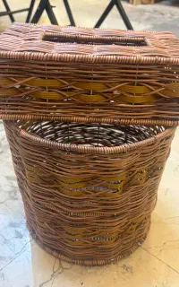 سطل اشغال و دستمال