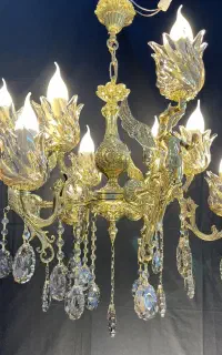 لوستر برنجی ملائکه۶شاخه۹شعله (سورینا) کارگاه لوستر
