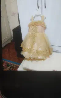 لباس عروس مجلسی بچگانه  توری 2عدد