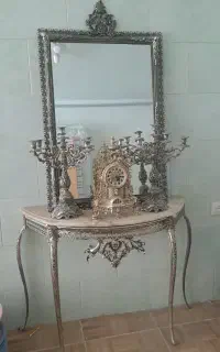 آینه شمعدان همراه با ساعت