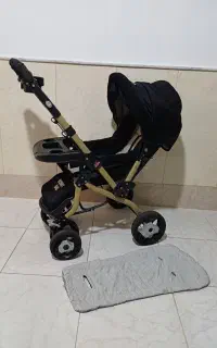 کالسکه بنیتا مشکی طلایی پارچه مخمل
