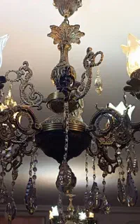 دوتا پنکه استیل ودوتا لوستر همه عطیقه