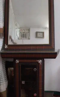 آینه و میز طرح چوب