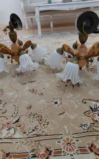 لوستر برنزی چوبی
