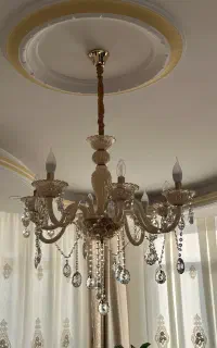 یک جفت لوستر کریستال ۸شاخه شیک و سالم