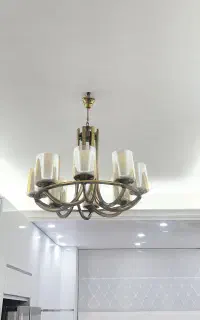 لوستر ۸ شعله مدرن لهستانی شامپاینی در حد نو