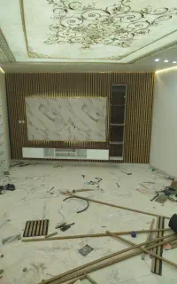 کاغذدیواری کناف سقف کشسان .پارکت لمینت کفپوش