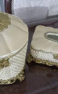 جا دستمال کاغذی و سطل آشغال
