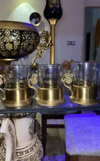 فنجان و قندون برنجی