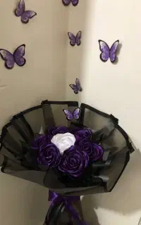 دسته گل ۷ شاخه روبانی اماده
