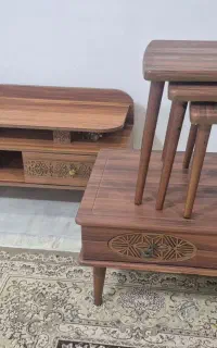 میز TV و جلو مبلی و 3 عدد عسلی چوبی