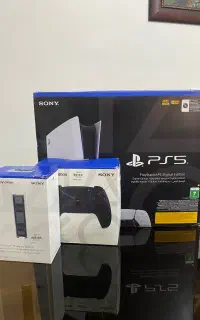 ps5 Slim digital 2016 دودسته با پایه و بازی