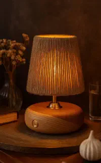 چراغ شارژی چوبی