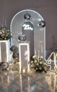 کرایه لوازم جشن تولد بادکنک آرایی ظروف چوبی پروانه