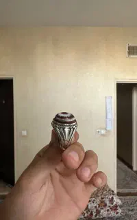 انگشتر سنگین قدیمی سنگ باباقوری
