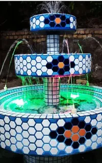 آبنما کاشیکاری سرامیکی فواره ای چراغخور