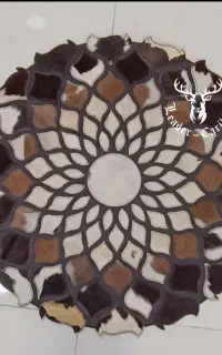 فرش گرد چرمی