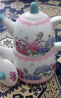 کتری قوری لعابی چینی