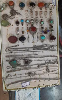 نقره با سنگ طبیعی