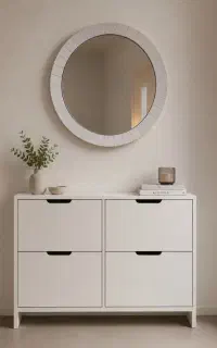 آینه گرد سفید
