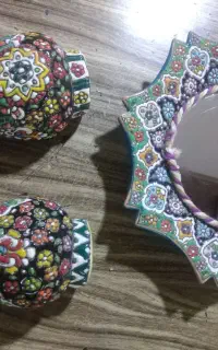 مینا کاری آینه شمعدان دیوار کوب