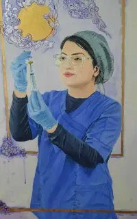 نقاشی اکرلیک ثبت لحظه های زیبای زندگی