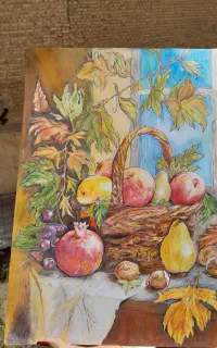 تابلو طراحی شده با مداد رنگی