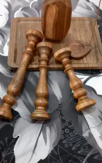 جاشمعی ،جا عودی و گلدان از چوب راش و گردو