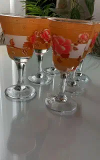 جام های شیشه ای طرح گل